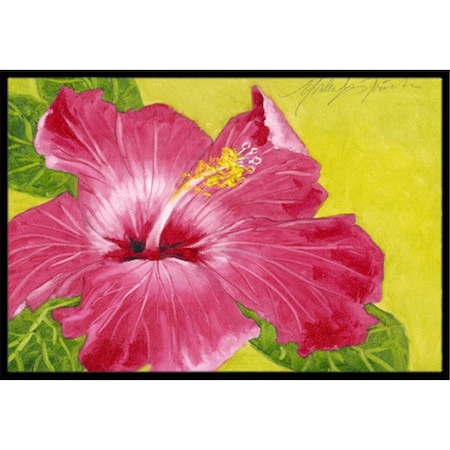 Carolines Treasures Hot Pink Hibiscus by Malenda Trick Indoor or Outdoor Mat- 24 x 36 TMTR0317JMAT